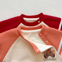 Load image into Gallery viewer, 2 Pieces Set Baby Kid Unisex Color-blocking Cartoon Embroidered Tops And Striped Pants Wholesale 2112141002
