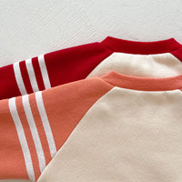 Load image into Gallery viewer, 2 Pieces Set Baby Kid Unisex Color-blocking Cartoon Embroidered Tops And Striped Pants Wholesale 2112141002
