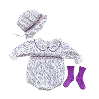 Load image into Gallery viewer, Baby Girls Flower Print Rompers Accessories Hats Wholesale 211214225
