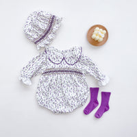 Load image into Gallery viewer, Baby Girls Flower Print Rompers Accessories Hats Wholesale 211214225
