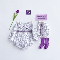 Load image into Gallery viewer, Baby Girls Flower Print Rompers Accessories Hats Wholesale 211214225
