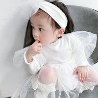 Load image into Gallery viewer, Baby Kid Girls Solid Color Bow Lace Rompers Wholesale 211214319
