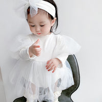 Load image into Gallery viewer, Baby Kid Girls Solid Color Bow Lace Rompers Wholesale 211214319
