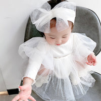 Load image into Gallery viewer, Baby Kid Girls Solid Color Bow Lace Rompers Wholesale 211214319
