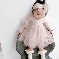Load image into Gallery viewer, Baby Kid Girls Solid Color Bow Lace Rompers Wholesale 211214319
