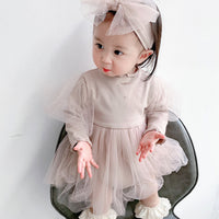 Load image into Gallery viewer, Baby Kid Girls Solid Color Bow Lace Rompers Wholesale 211214319
