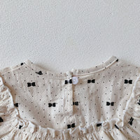 Load image into Gallery viewer, 2 Pieces Set Baby Kid Girls Polka dots Bow Print Tops And Shorts Wholesale 211214352

