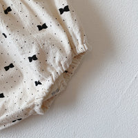 Load image into Gallery viewer, 2 Pieces Set Baby Kid Girls Polka dots Bow Print Tops And Shorts Wholesale 211214352
