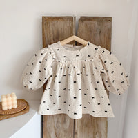 Load image into Gallery viewer, 2 Pieces Set Baby Kid Girls Polka dots Bow Print Tops And Shorts Wholesale 211214352
