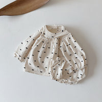 Load image into Gallery viewer, 2 Pieces Set Baby Kid Girls Polka dots Bow Print Tops And Shorts Wholesale 211214352
