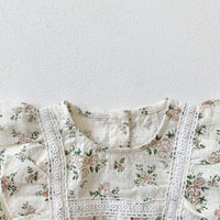 Load image into Gallery viewer, Baby Kid Girls Flower Print Rompers Hats Wholesale 211214407
