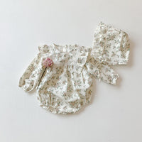 Load image into Gallery viewer, Baby Kid Girls Flower Print Rompers Hats Wholesale 211214407
