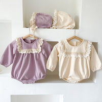 Load image into Gallery viewer, Baby Kid Girls Lace Rompers And Hats Wholesale 211214514
