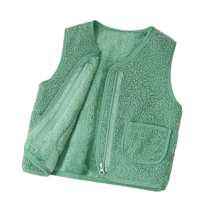 Baby Kid Girls Boys Solid Color Vests Waistcoats Wholesale 211214698