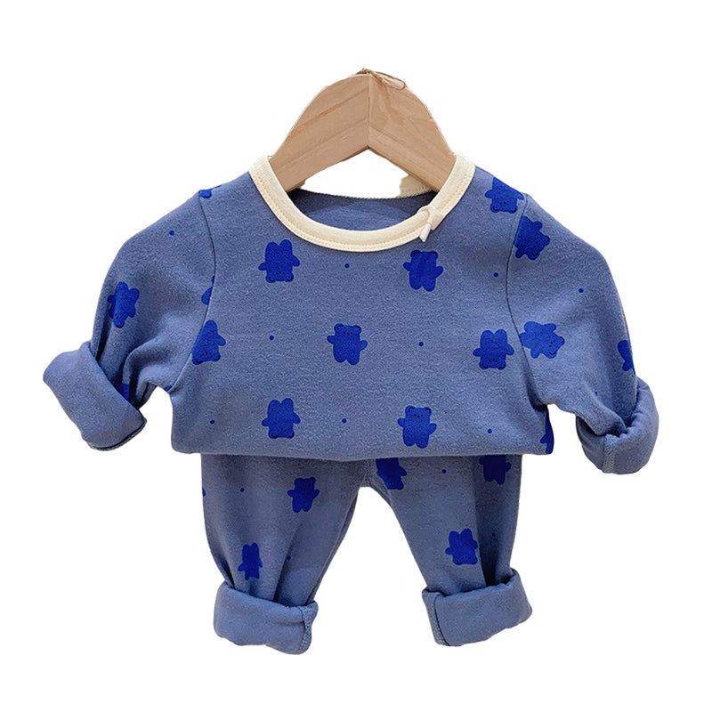 2 Pieces Set Baby Kid Unisex Letters Fruit Dinosaur Checked Car Print Tops And Pants Sleepwears Wholesale 211214925