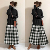 Load image into Gallery viewer, Women Solid Color Checked Dresses Wholesale 211220116

