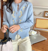 Load image into Gallery viewer, Women Flower Crochet Embroidered Cardigan Wholesale 2112221565
