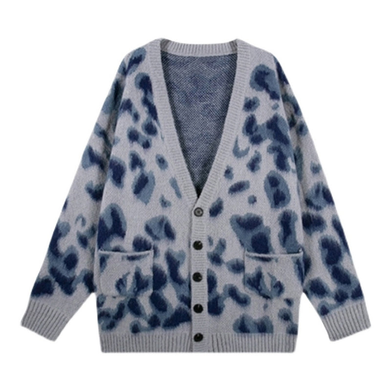 Women Leopard Crochet Print Cardigan Wholesale 2112221578