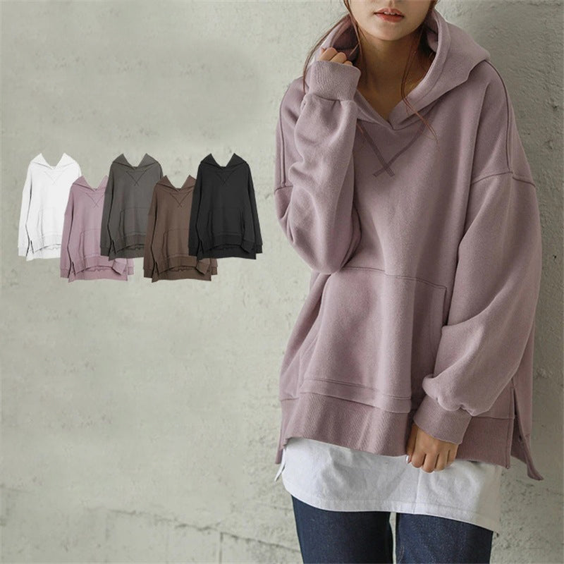 Women Solid Color Hoodies Swearshirts Wholesale 2112221593