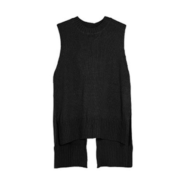 Women Solid Color Crochet Vests Waistcoats Knitwear Wholesale 2112221611