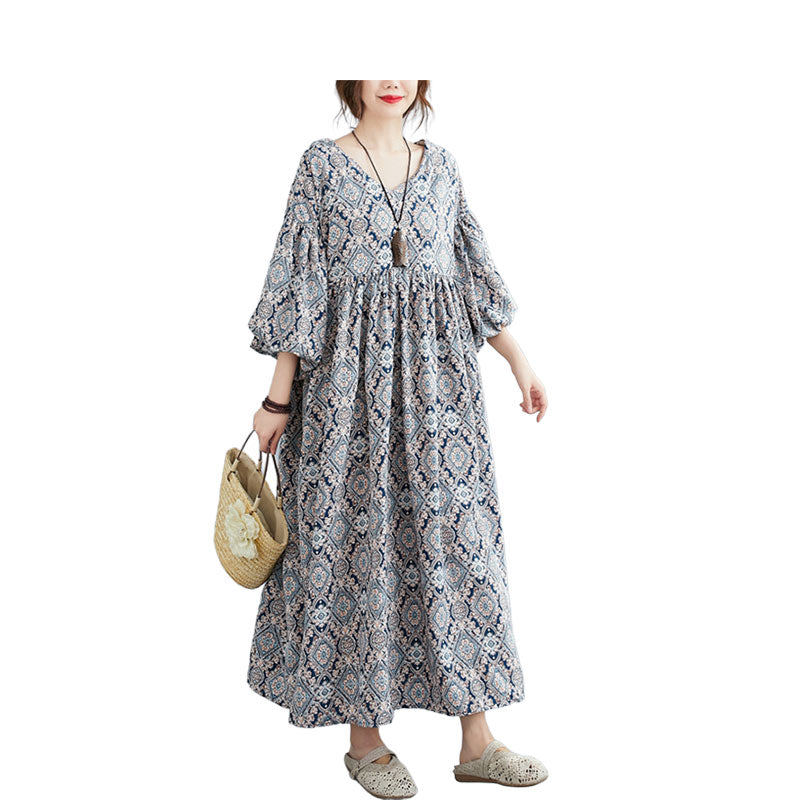 Women Bohemian Print Dresses Wholesale 2112221771