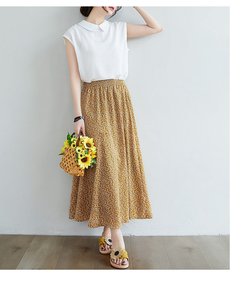 Women Flower Print Skirts Wholesale 2112221879