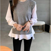 Load image into Gallery viewer, Women Striped Color-blocking Crochet Tops Wholesale 2112221931
