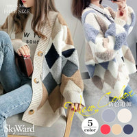 Load image into Gallery viewer, Women Checked Cardigan Knitwear Wholesale 2112222030
