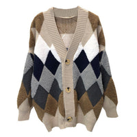 Load image into Gallery viewer, Women Checked Cardigan Knitwear Wholesale 2112222030
