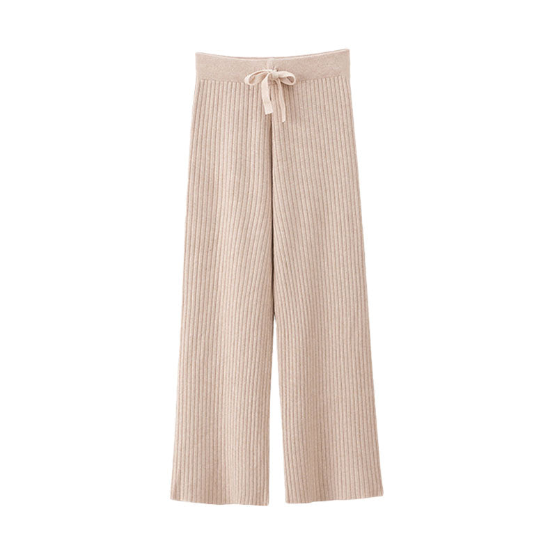 Women Solid Color Muslin&Ribbed Pants Wholesale 2112222357