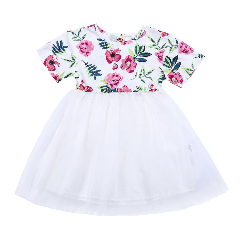 Baby Kid Girls Flower Print Dresses Wholesale 21210016