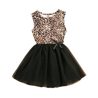 Load image into Gallery viewer, Kid Girls Leopard print Bow Dresses Wholesale 21210017
