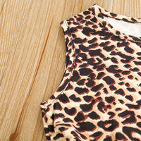 Load image into Gallery viewer, Kid Girls Leopard print Bow Dresses Wholesale 21210017
