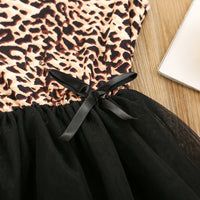 Load image into Gallery viewer, Kid Girls Leopard print Bow Dresses Wholesale 21210017
