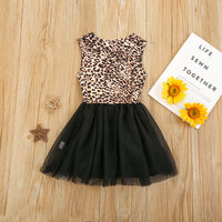 Load image into Gallery viewer, Kid Girls Leopard print Bow Dresses Wholesale 21210017
