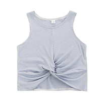 Load image into Gallery viewer, Kid Girls Solid Color Muslin&amp;Ribbed Vests Waistcoats Tops Wholesale 21210033
