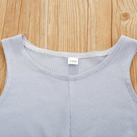 Load image into Gallery viewer, Kid Girls Solid Color Muslin&amp;Ribbed Vests Waistcoats Tops Wholesale 21210033
