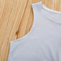 Load image into Gallery viewer, Kid Girls Solid Color Muslin&amp;Ribbed Vests Waistcoats Tops Wholesale 21210033
