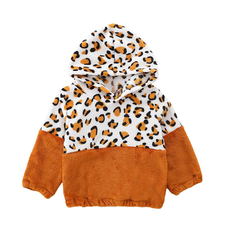 Kid Girls Leopard print Hoodies Swearshirts Tops Wholesale 21210047