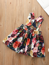Load image into Gallery viewer, 2 Pieces Set Baby Kid Girls Solid Color Flower Print Dresses Tops And Wholesale 21210049
