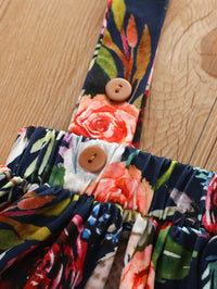 Load image into Gallery viewer, 2 Pieces Set Baby Kid Girls Solid Color Flower Print Dresses Tops And Wholesale 21210049
