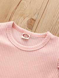 Load image into Gallery viewer, 2 Pieces Set Baby Kid Girls Solid Color Flower Print Dresses Tops And Wholesale 21210049
