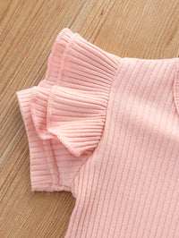 Load image into Gallery viewer, 2 Pieces Set Baby Kid Girls Solid Color Flower Print Dresses Tops And Wholesale 21210049
