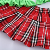 Load image into Gallery viewer, 2 Pieces Set Baby Kid Girls Christmas Tops And Checked Skirts Wholesale 21210058
