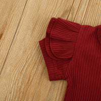 Load image into Gallery viewer, 3 Pieces Set Baby Kid Girls Solid Color Muslin&amp;Ribbed Print Flower And Bow Wholesale 21210070
