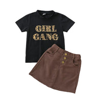 Load image into Gallery viewer, 2 Pieces Set Baby Kid Girls Letters Leopard Solid Color And Muslin&amp;Ribbed Wholesale 21210073
