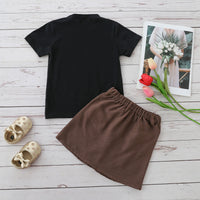 Load image into Gallery viewer, 2 Pieces Set Baby Kid Girls Letters Leopard Solid Color And Muslin&amp;Ribbed Wholesale 21210073
