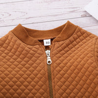 Load image into Gallery viewer, 2 Pieces Set Kid Unisex Solid Color Checked Jackets Outwears And Pants Wholesale 21210121
