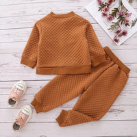 Load image into Gallery viewer, 2 Pieces Set Kid Unisex Solid Color Checked Jackets Outwears And Pants Wholesale 21210121
