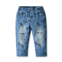 Load image into Gallery viewer, 2 Pieces Set Baby Kid Girls Striped Print Jackets Outwears Dinosaur Pants Wholesale 21429699
